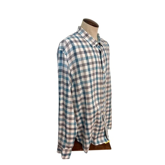 Tommy Bahama Mens Blue & White Plaid Button-Up Shirt 100% Linen Shirt XXL - Picture 2 of 5